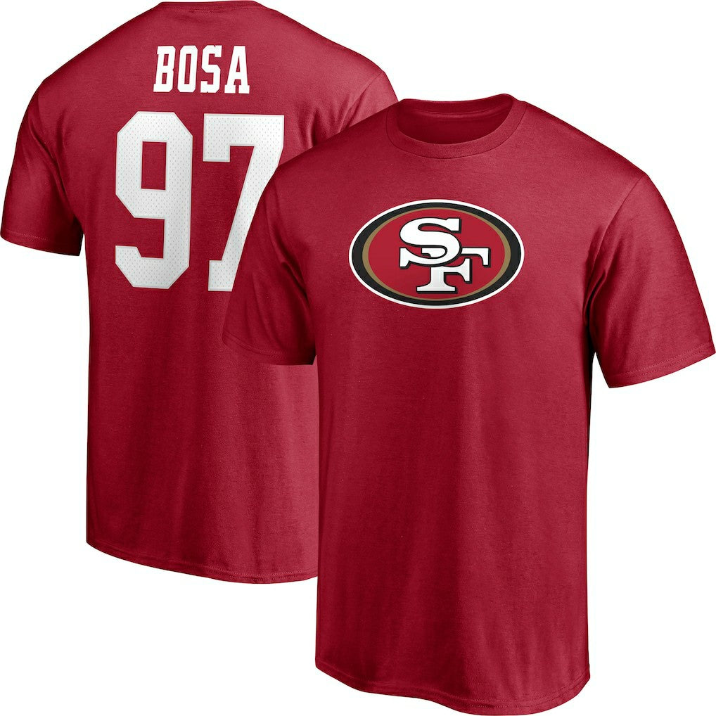 Nick Bosa San Francisco 49ers Player Icon Name & Number T-Shirt Scarlet - Fanatics
