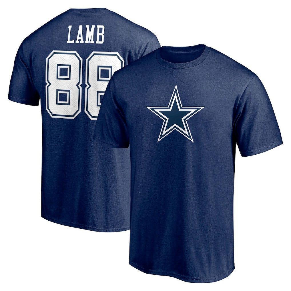 CeeDee Lamb Dallas Cowboys Player Icon Name & Number T-Shirt Navy - Fanatics