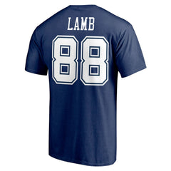 CeeDee Lamb Dallas Cowboys Player Icon Name & Number T-Shirt Navy - Fanatics