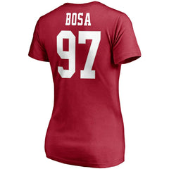 Nick Bosa San Francisco 49ers Women's Player Icon Name & Number V-Neck T-Shirt Scarlet - Fanatics