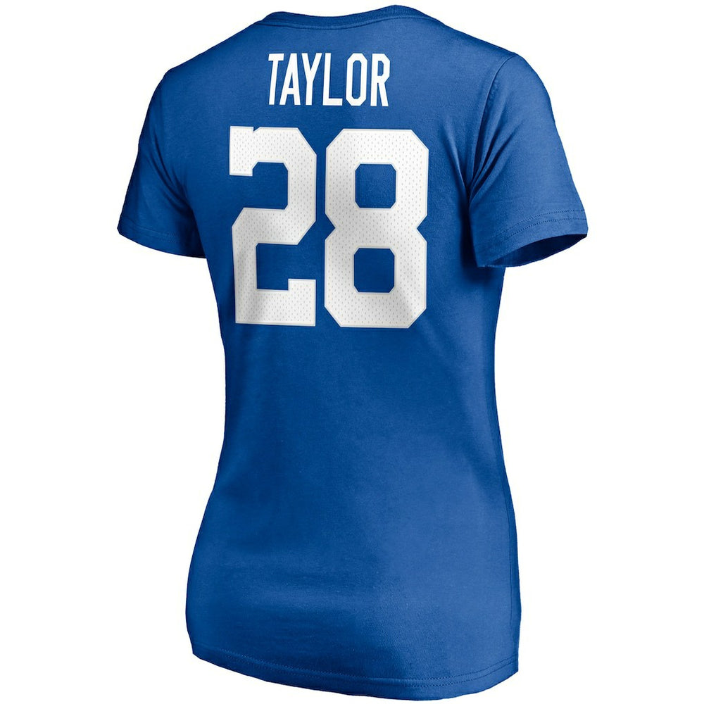 Jonathan Taylor Indianapolis Colts Women's Player Icon Name & Number V-Neck T-Shirt Royal - Fanatics