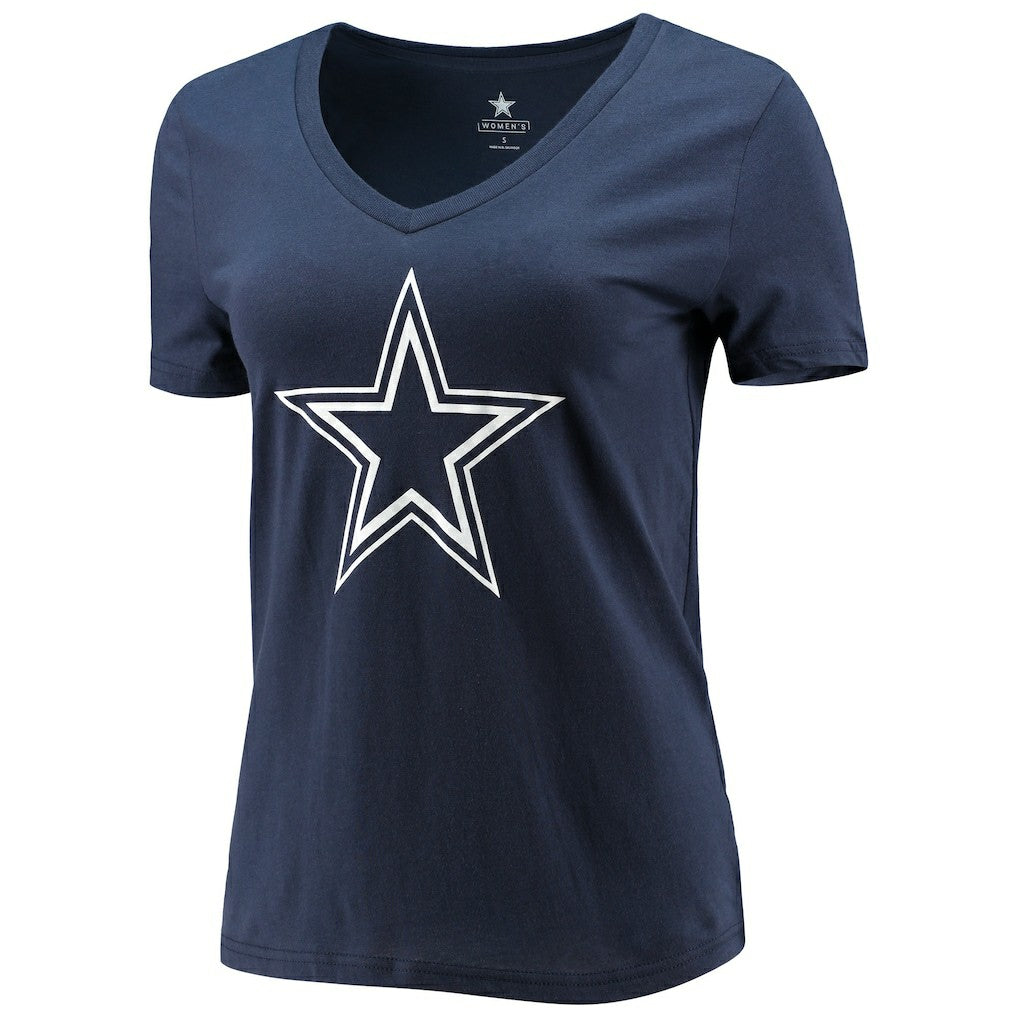 CeeDee Lamb Dallas Cowboys Women's Player Icon Name & Number V-Neck T-Shirt Navy - Fanatics