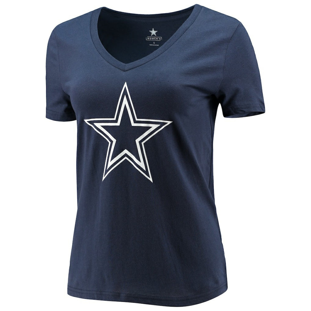 CeeDee Lamb Dallas Cowboys Women's Player Icon Name & Number V-Neck T-Shirt Navy - Fanatics