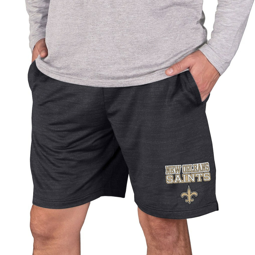 New Orleans Saints Concepts Sport Bullseye Knit Jam Shorts Charcoal - NFL