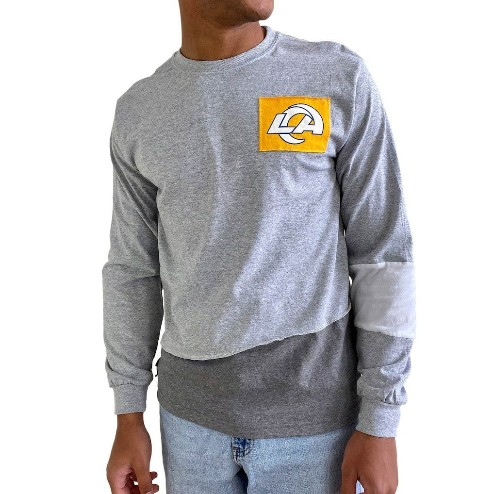 Los Angeles Rams Refried Apparel Sustainable Angle Long Sleeve T-Shirt Gray - NFL