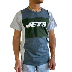 New York Jets Refried Apparel Sustainable Split T-Shirt Heather Charcoal - NFL