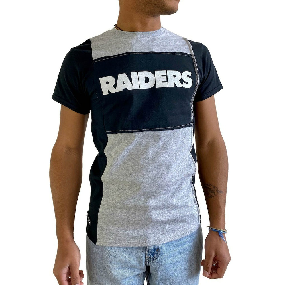 Las Vegas Raiders Refried Apparel Sustainable Split T-Shirt Heather Gray - NFL