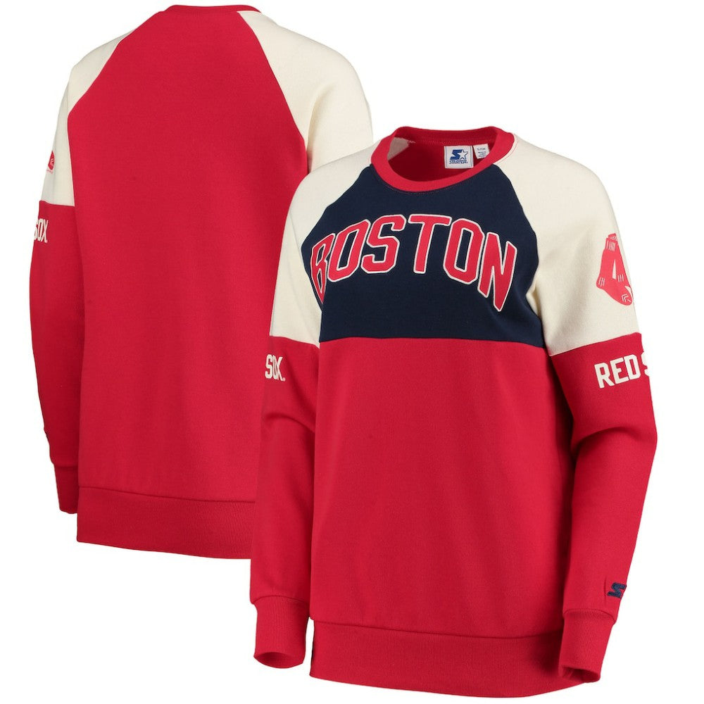 Boston Red Sox Starter Women's Baseline Raglan Pullover Sweatshirt Clearance