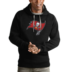 Tampa Bay Buccaneers Antigua Victory Pullover Hoodie Black - NFL