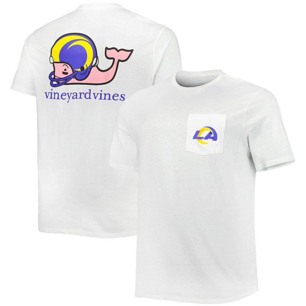 Los Angeles Rams Vineyard Vines Big & Tall Helmet T-Shirt White - NFL
