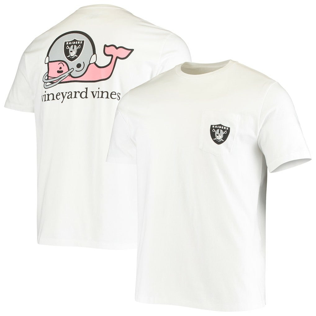 Las Vegas Raiders Vineyard Vines Big & Tall Helmet T-Shirt White - NFL