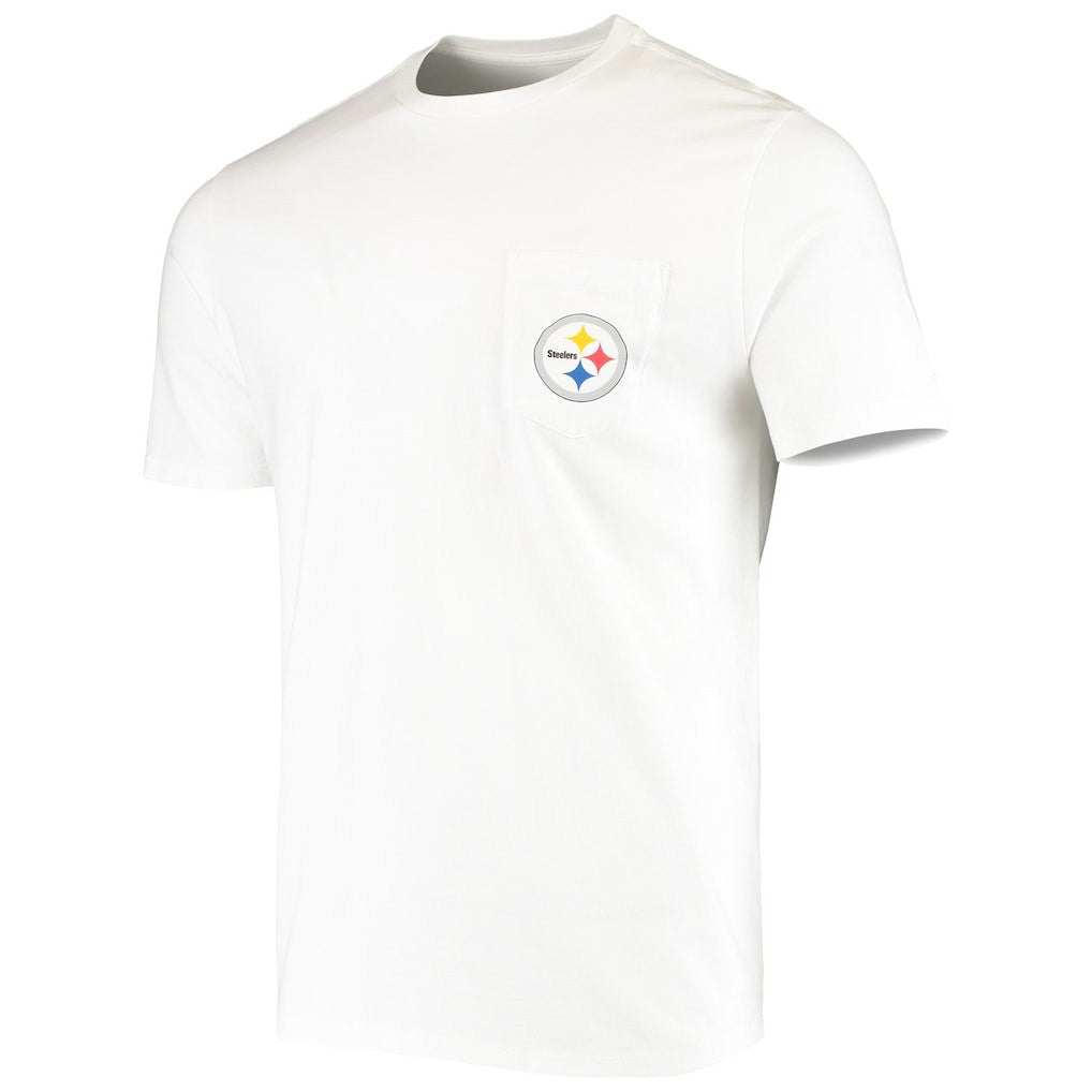 Pittsburgh Steelers Vineyard Vines Big & Tall Helmet T-Shirt White - NFL