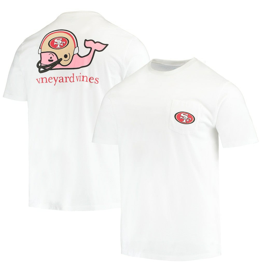 San Francisco 49ers Vineyard Vines Big & Tall Helmet T-Shirt White - NFL