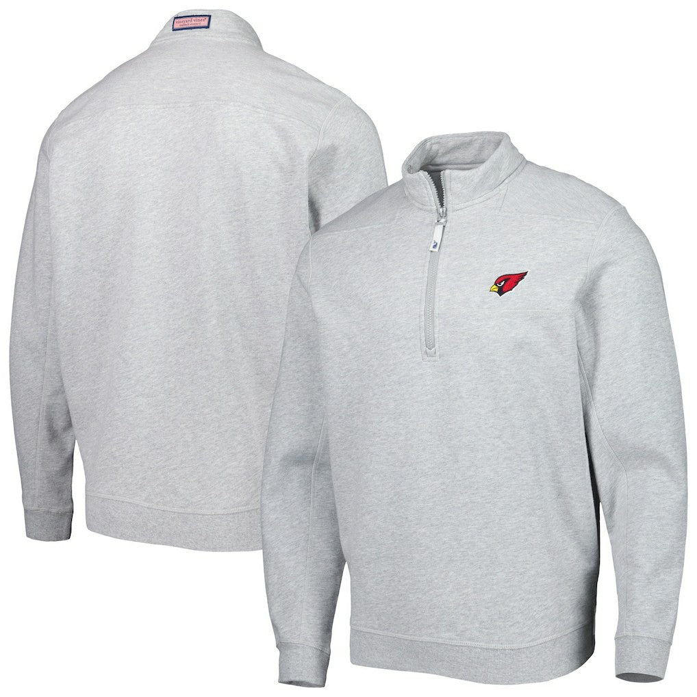 Arizona Cardinals Vineyard Vines Shep Shirt Quarter-Zip Sweatshirt Heather Gray - NFL