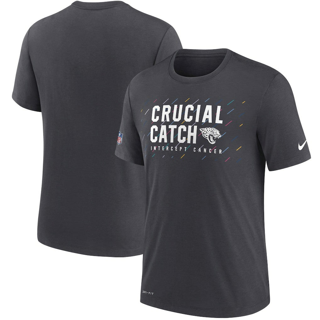 Jacksonville Jaguars NFL Crucial Catch Performance T-Shirt Charcoal - Nike