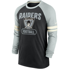 Las Vegas Raiders Throwback Raglan Long Sleeve T-Shirt Black/Silver - Nike