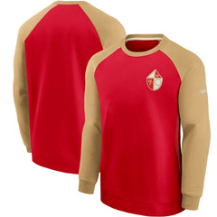 San Francisco 49ers Historic Raglan Crew Performance Sweater Scarlet/Gold - Nike