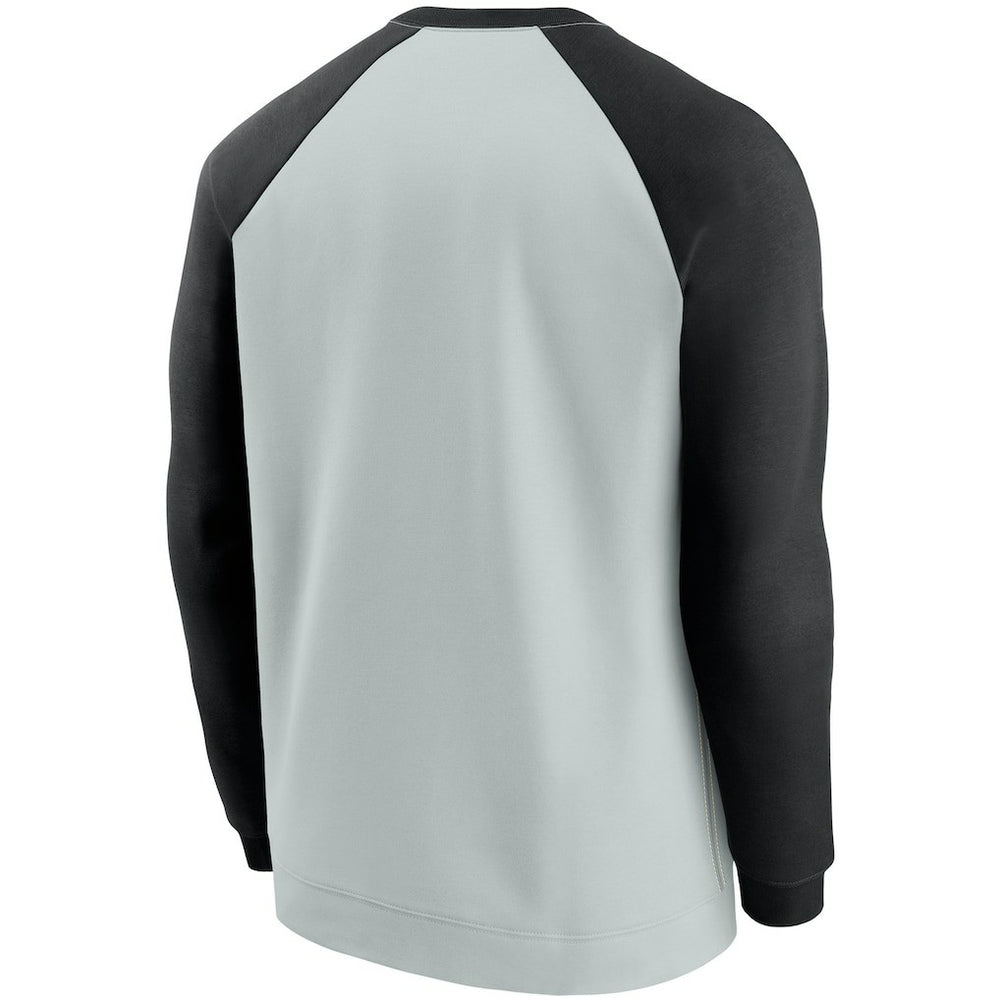 Las Vegas Raiders Historic Raglan Crew Performance Sweater Silver/Black - Nike