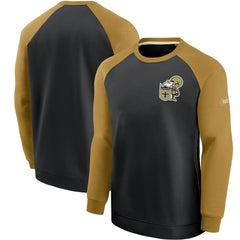 New Orleans Saints Historic Raglan Performance Pullover Sweater Black/Gold - Nike