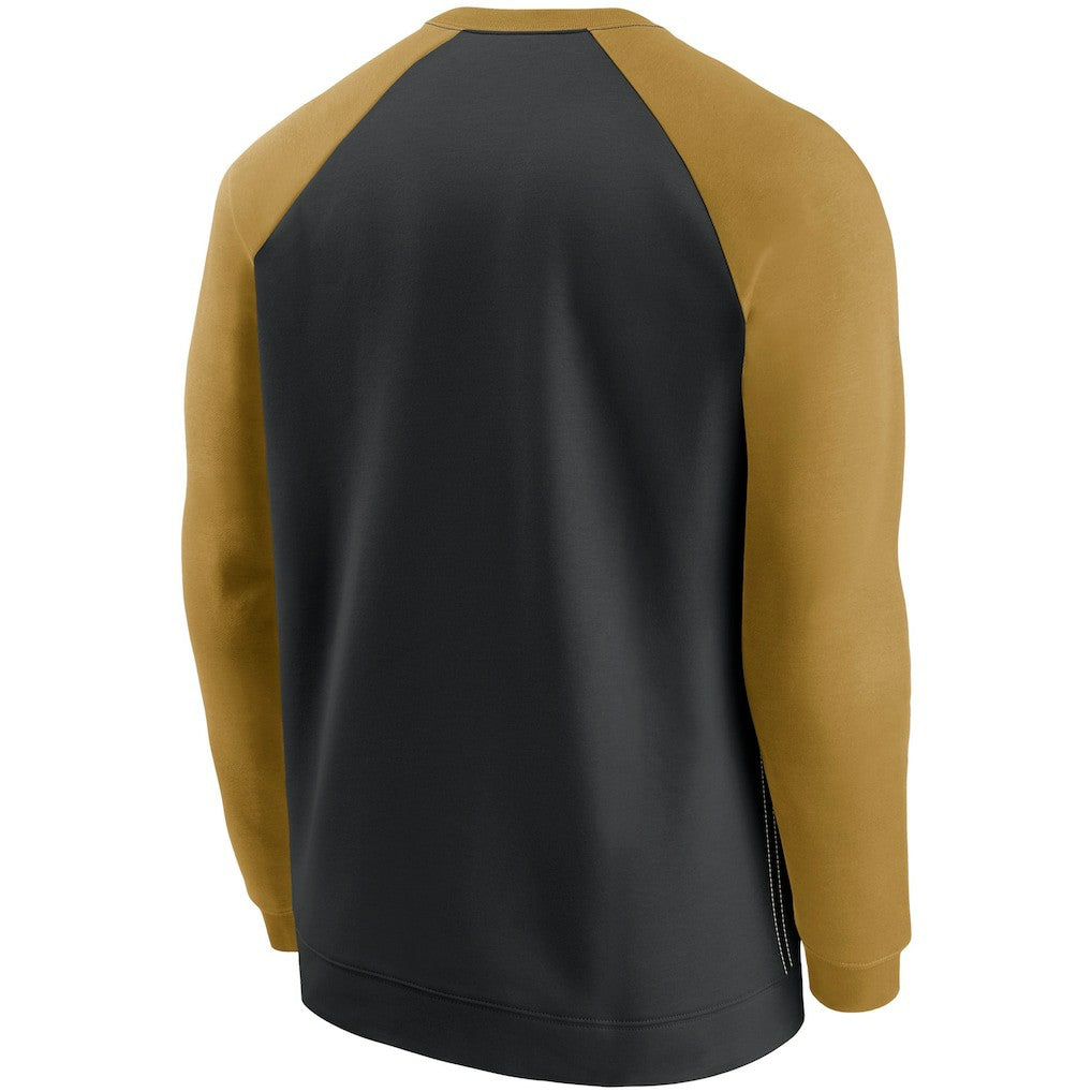 New Orleans Saints Historic Raglan Performance Pullover Sweater Black/Gold - Nike