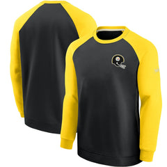 Pittsburgh Steelers Historic Raglan Crew Performance Sweater Black/Gold - Nike