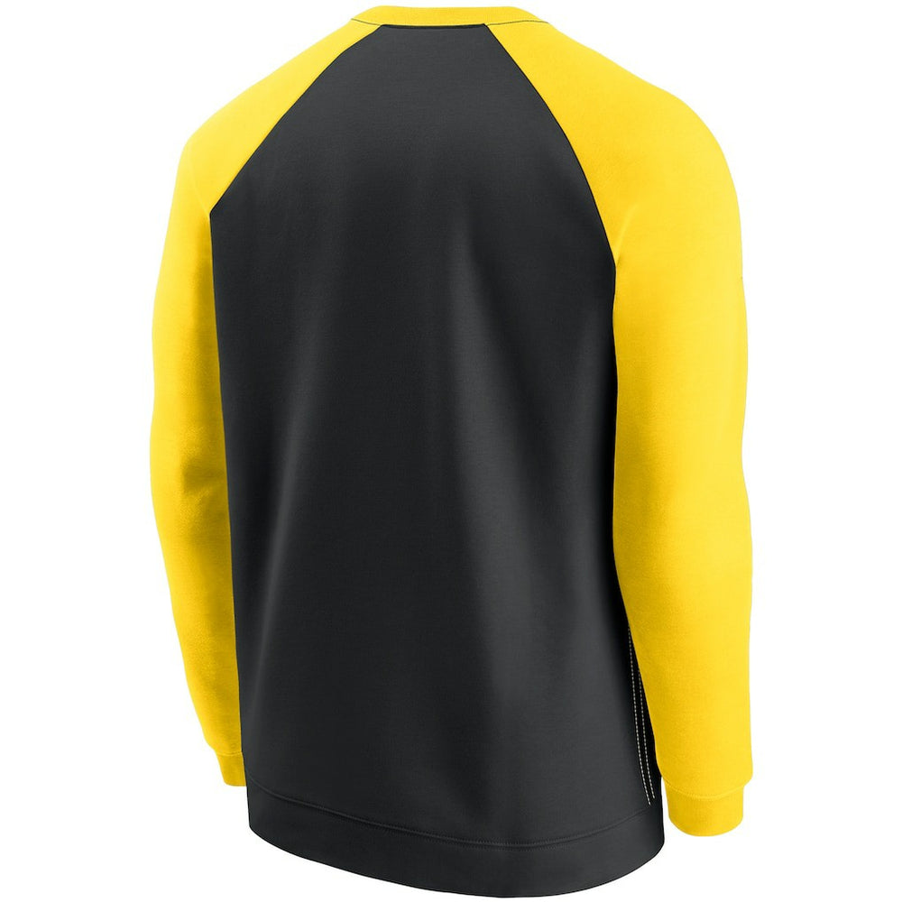 Pittsburgh Steelers Historic Raglan Crew Performance Sweater Black/Gold - Nike