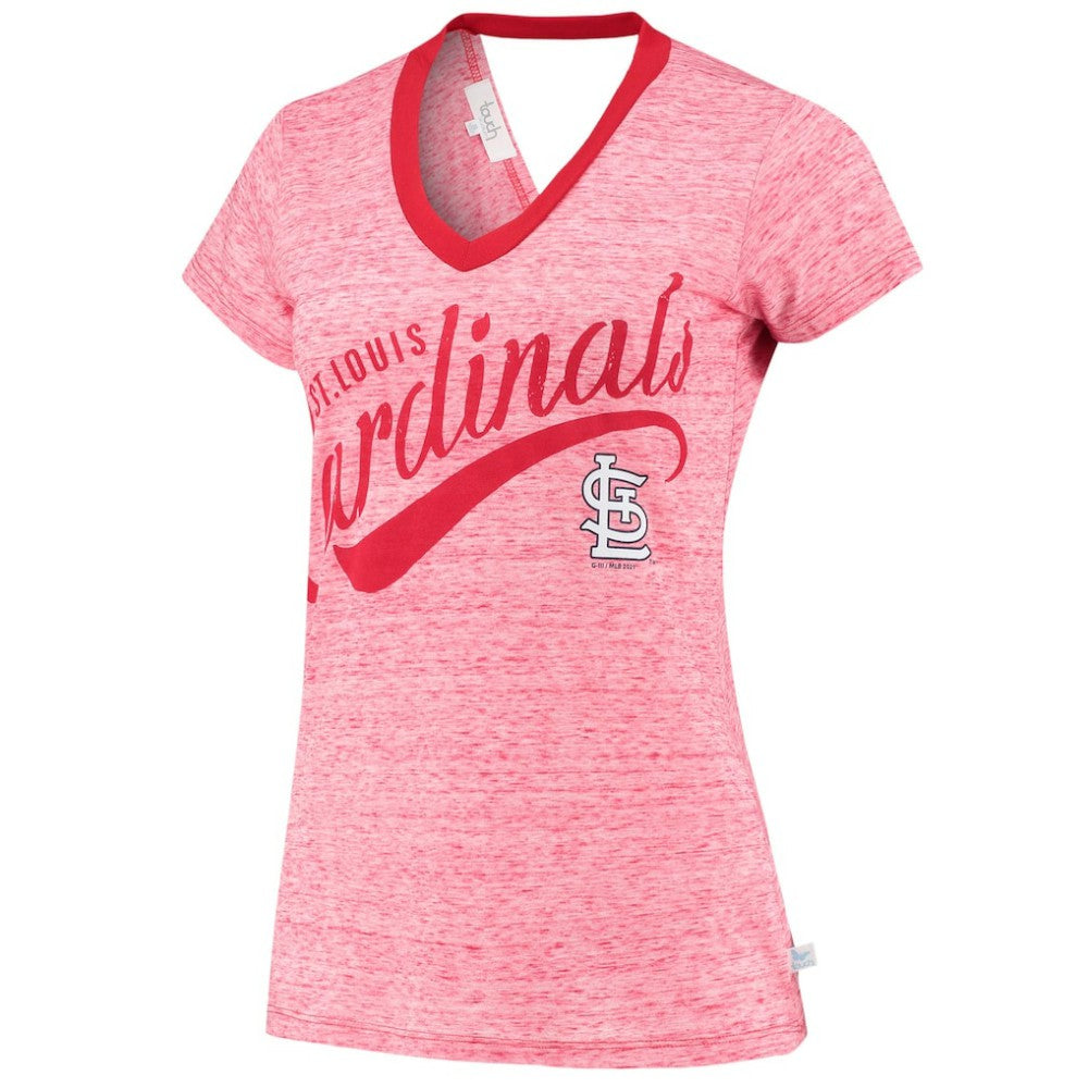 St. Louis Cardinals Touch Women's Hail Mary V-Neck Back Wrap T-Shirt Sale