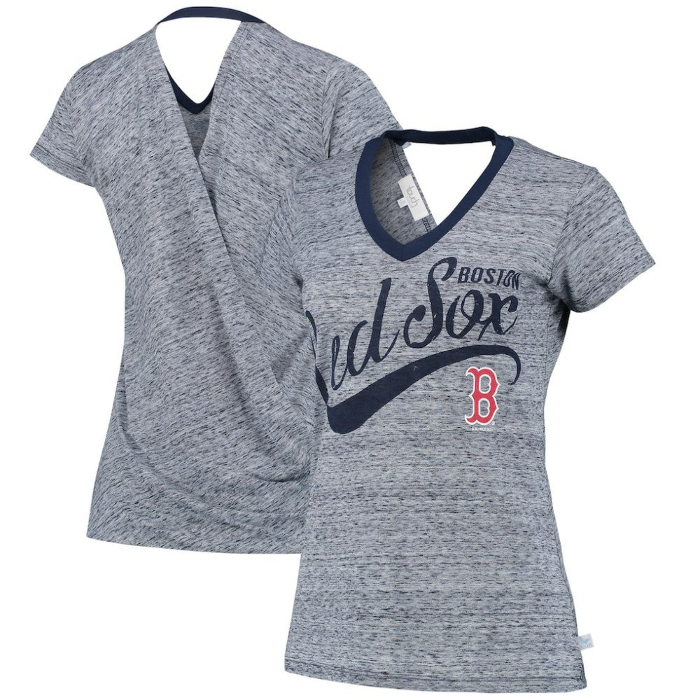 Boston Red Sox Touch Women's Hail Mary V-Neck Back Wrap T-Shirt Sale