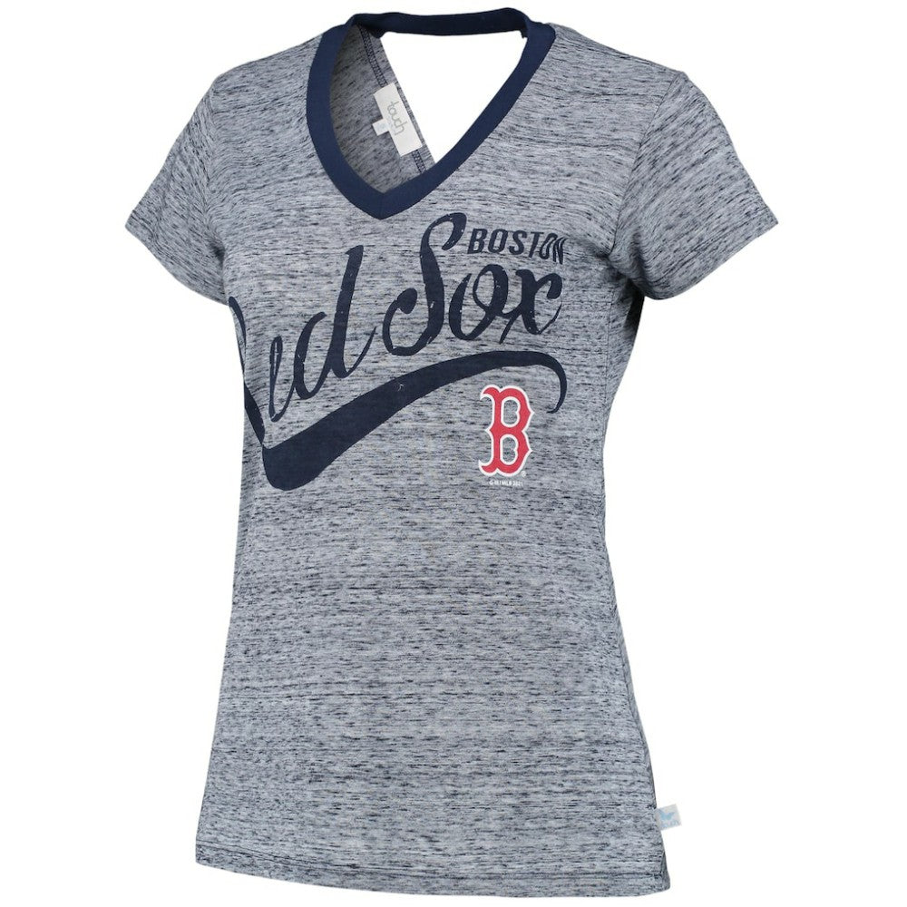 Boston Red Sox Touch Women's Hail Mary V-Neck Back Wrap T-Shirt Sale