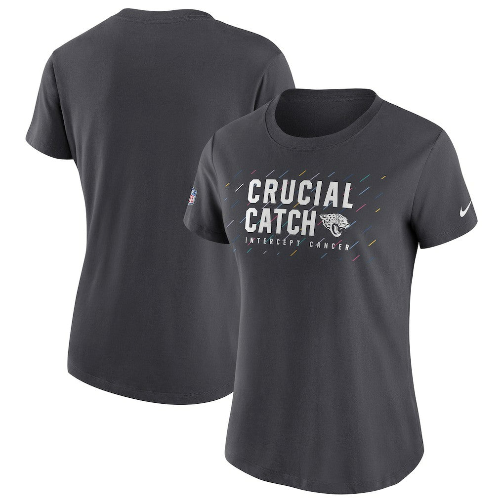 Jacksonville Jaguars Women's NFL Crucial Catch Performance T-Shirt Anthracite - Nike
