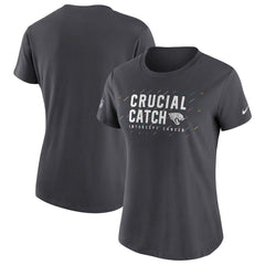 Jacksonville Jaguars Women's NFL Crucial Catch Performance T-Shirt Anthracite - Nike