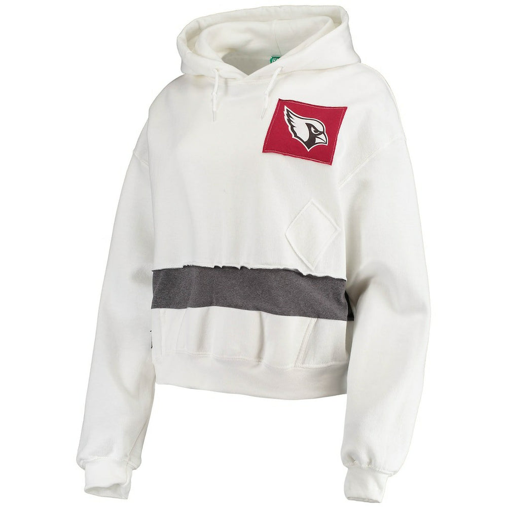 Arizona Cardinals Refried Apparel Women's Sustainable Crop Dolman Pullover Hoodie White - NFL