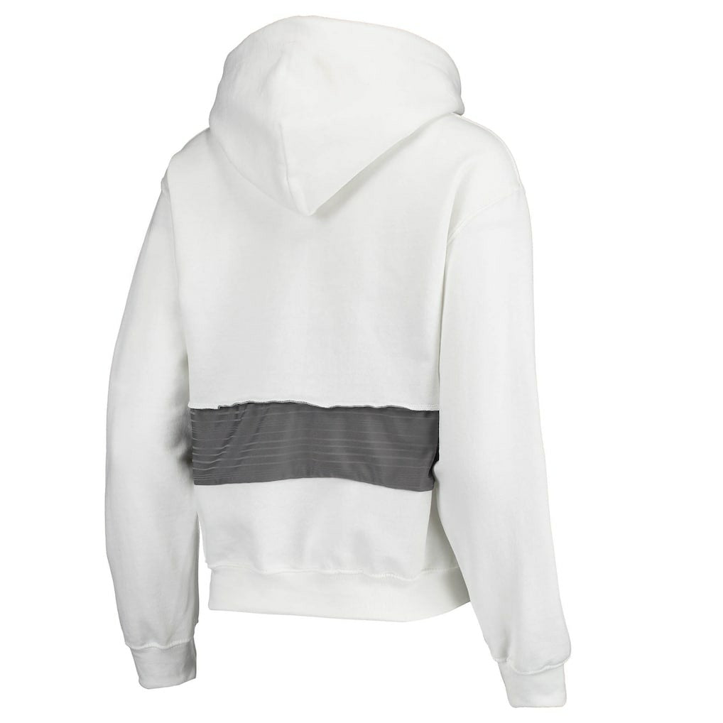 Los Angeles Rams Refried Apparel Women's Sustainable Crop Dolman Pullover Hoodie White - NFL