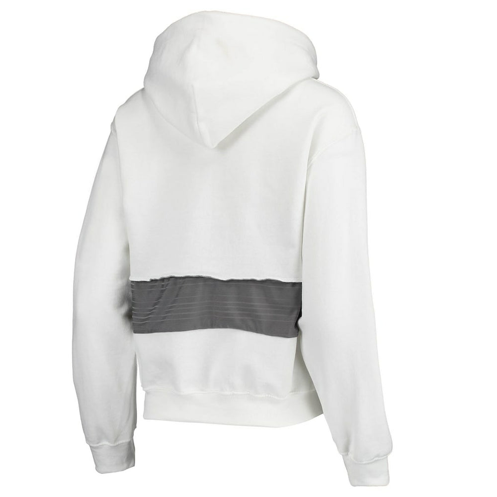 Los Angeles Rams Refried Apparel Women's Sustainable Crop Dolman Pullover Hoodie White - NFL