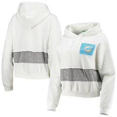 Miami Dolphins Refried Apparel Women's Sustainable Crop Dolman Pullover Hoodie White - NFL