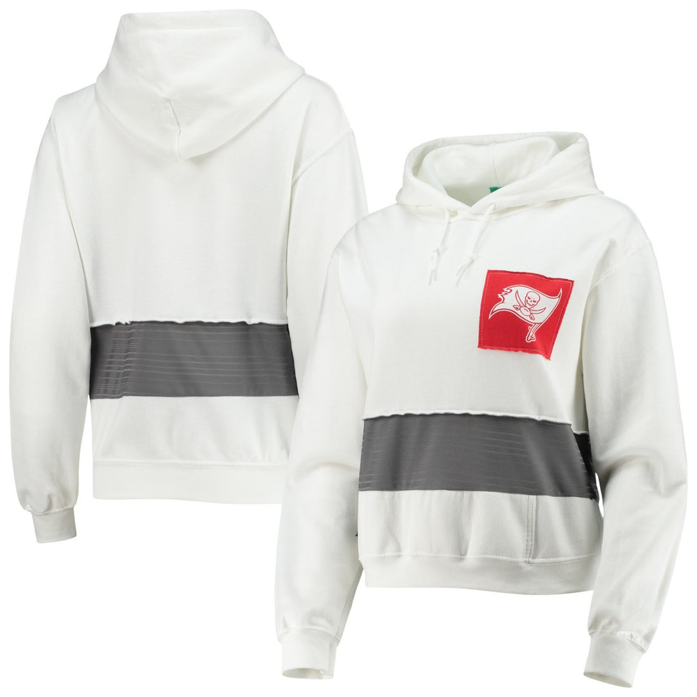 Tampa Bay Buccaneers Refried Apparel Women's Sustainable Crop Dolman Pullover Hoodie White - NFL