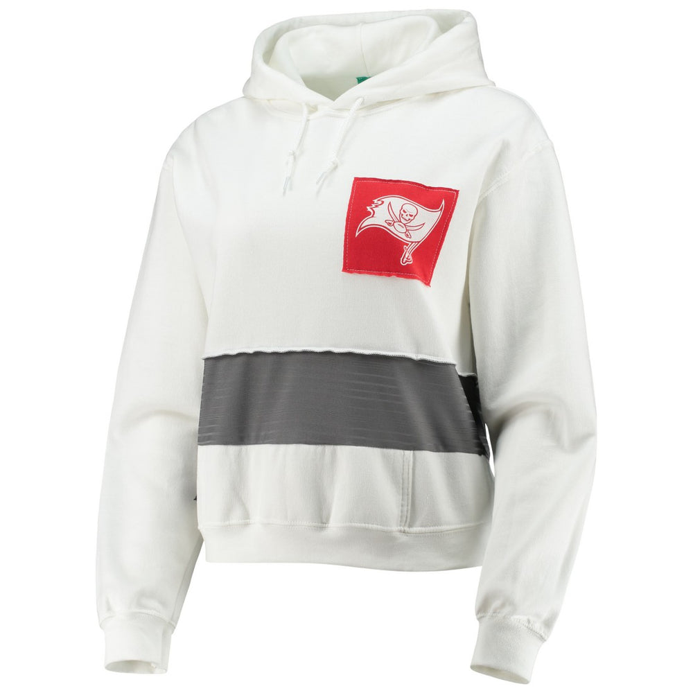 Tampa Bay Buccaneers Refried Apparel Women's Sustainable Crop Dolman Pullover Hoodie White - NFL