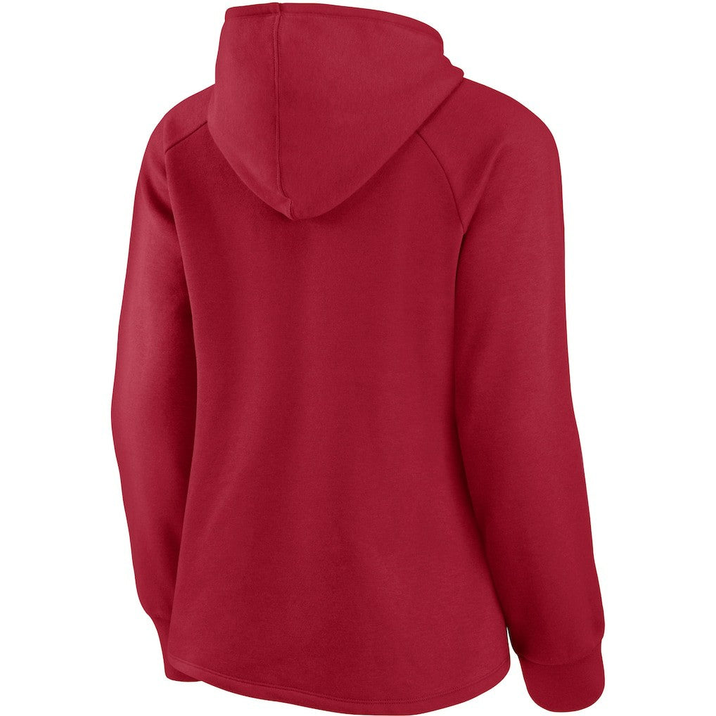 Atlanta Falcons Women's First Contact Raglan Pullover Hoodie Red - Fanatics