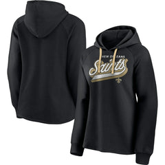 New Orleans Saints Women's First Contact Raglan Pullover Hoodie Black - Fanatics