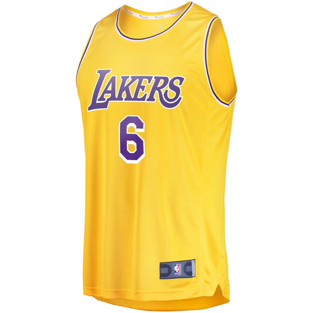 Fanatics - LeBron James Los Angeles Lakers #6 Fast Break Replica Player Jersey Gold - Icon Edition