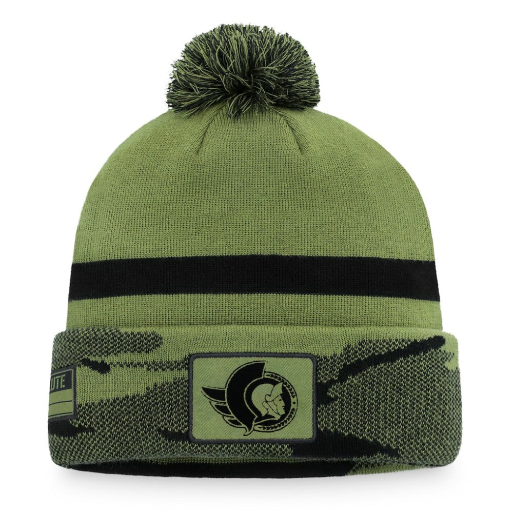 Ottawa Senators - Fanatics Military Appreciation Cuffed Knit Hat with Pom Camo