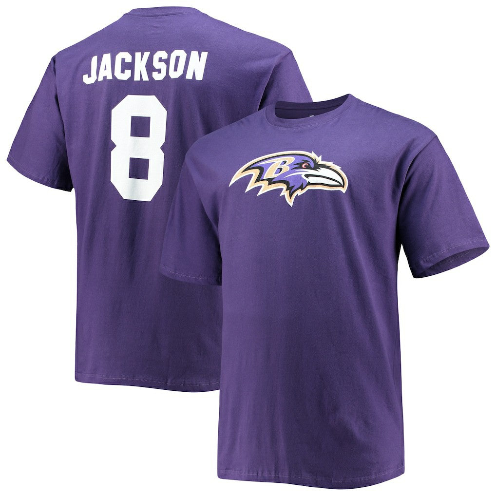 Lamar Jackson Baltimore Ravens Big & Tall Player Name & Number T-Shirt Purple - Fanatics