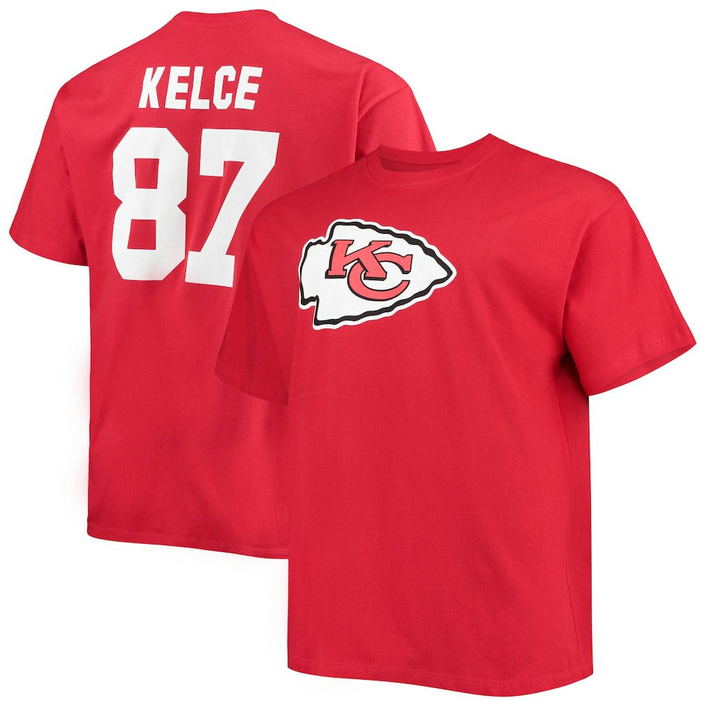 Travis Kelce Kansas City Chiefs Big & Tall Player Name & Number T-Shirt Red - Fanatics