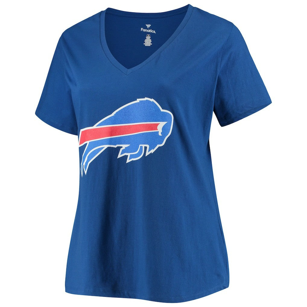 Josh Allen Buffalo Bills Women's Plus Size Name & Number V-Neck T-Shirt Royal - Fanatics