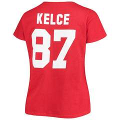 Travis Kelce Kansas City Chiefs Women's Plus Size Fair Catch Name & Number Scoop Neck T-Shirt Red - NFL