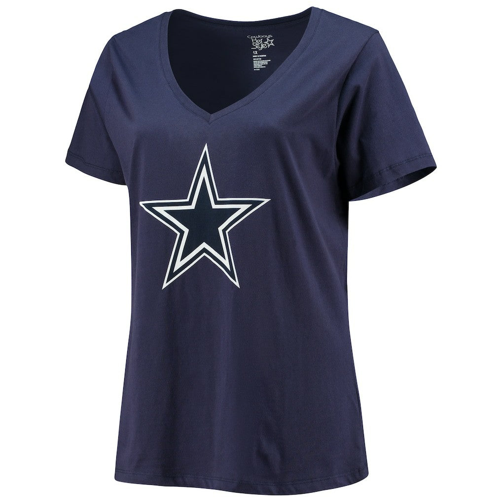 CeeDee Lamb Dallas Cowboys Women's Plus Size Name & Number V-Neck T-Shirt Navy - Fanatics