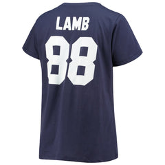 CeeDee Lamb Dallas Cowboys Women's Plus Size Name & Number V-Neck T-Shirt Navy - Fanatics