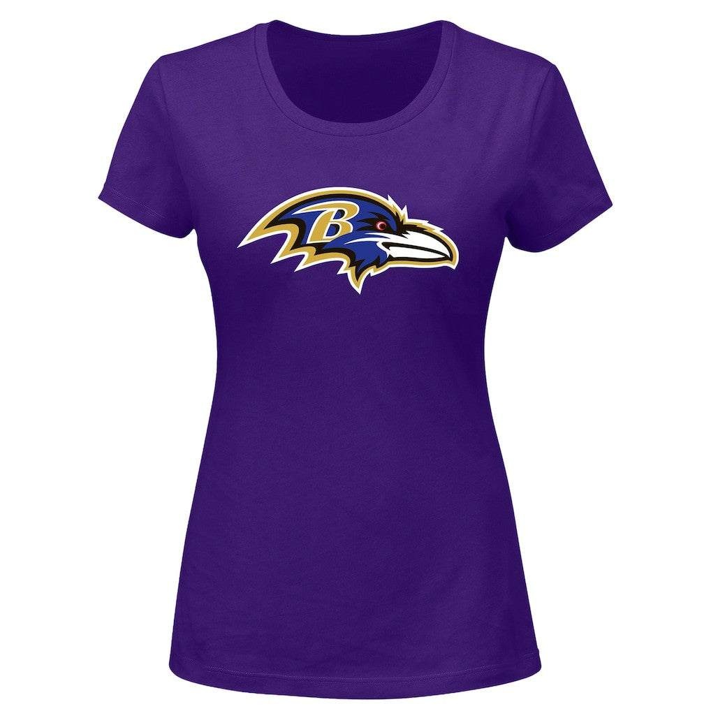 Lamar Jackson Baltimore Ravens Women's Plus Size Name & Number V-Neck T-Shirt Purple - Fanatics
