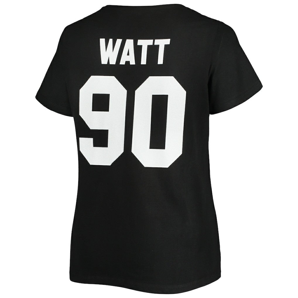 T.J. Watt Pittsburgh Steelers Women's Plus Size Name & Number V-Neck T-Shirt Black - Fanatics