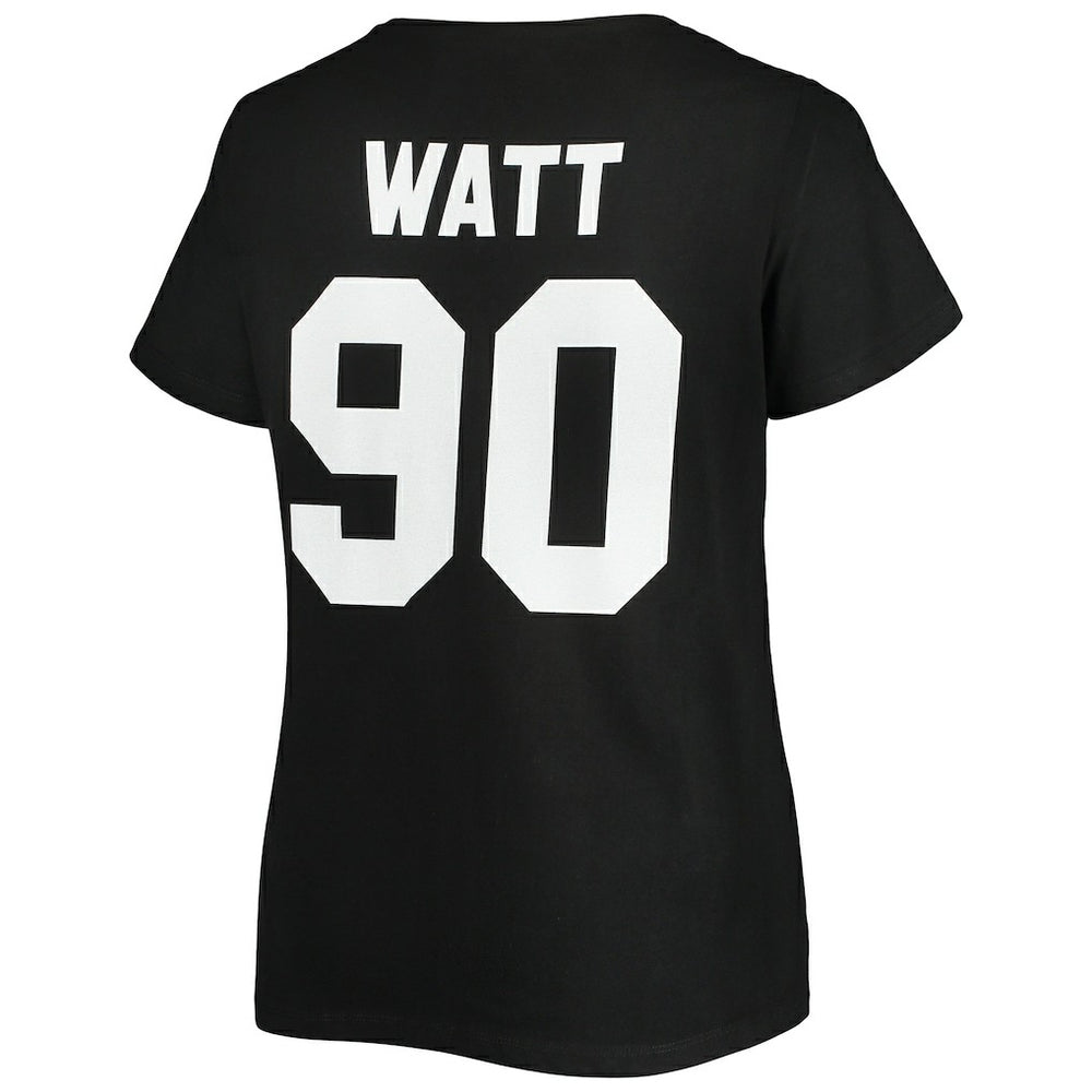 T.J. Watt Pittsburgh Steelers Women's Plus Size Name & Number V-Neck T-Shirt Black - Fanatics